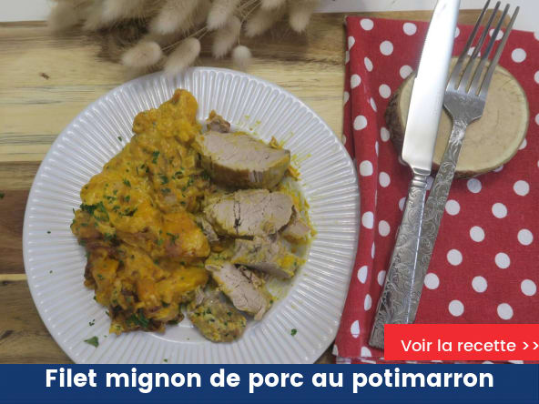 Filet mignon de porc au potimarron à la crème